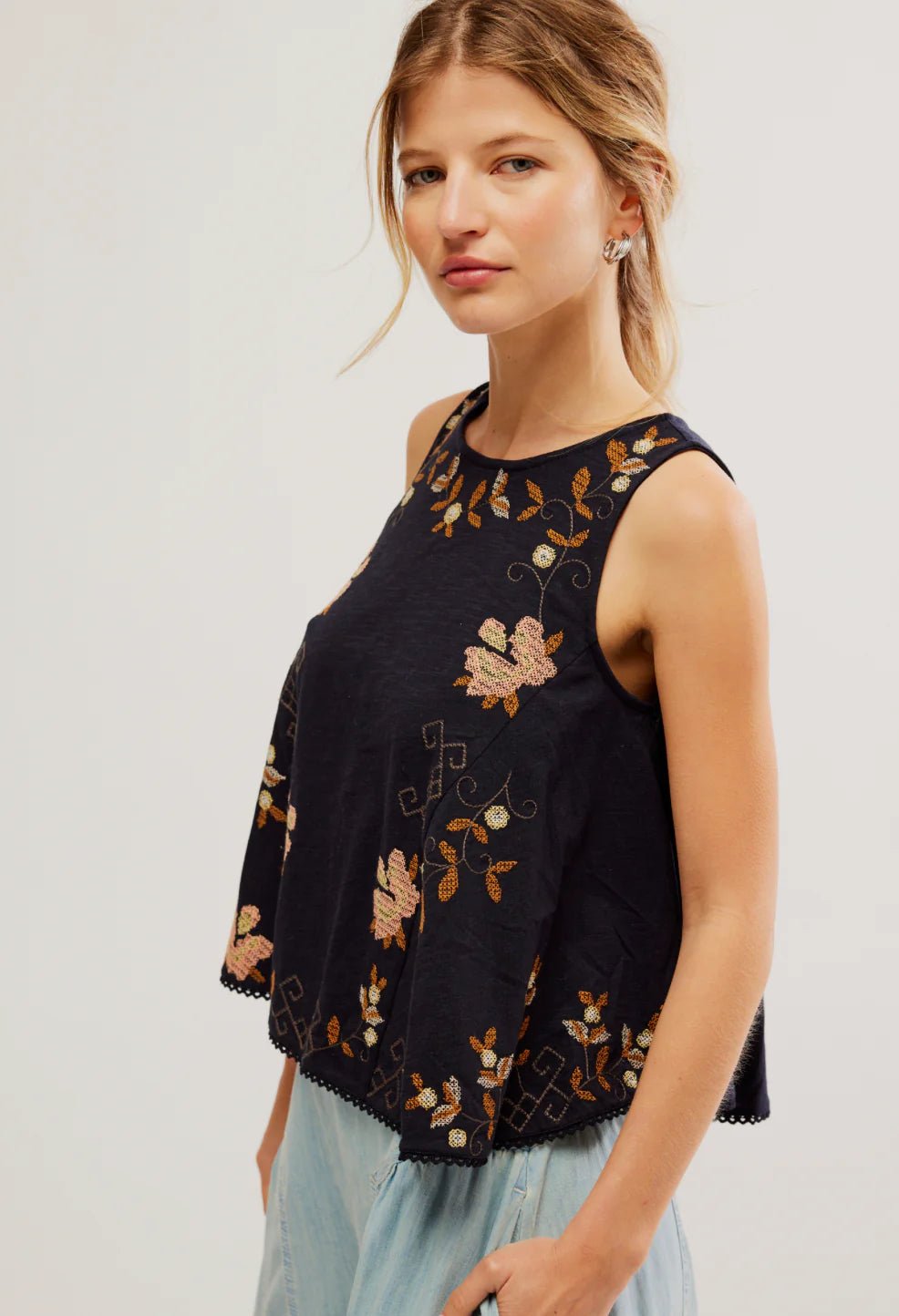 Free People Fun And Flirty Embroidered TopTop