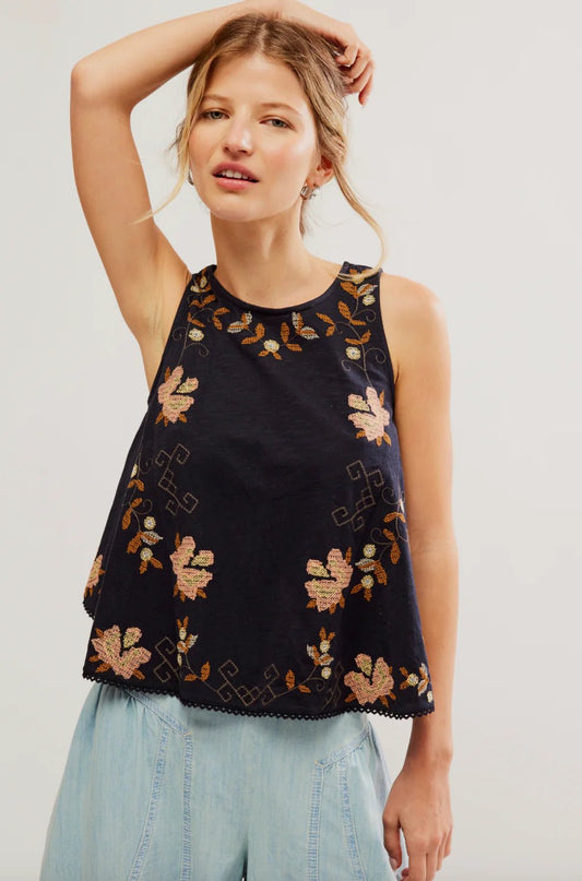 Free People Fun And Flirty Embroidered TopTop