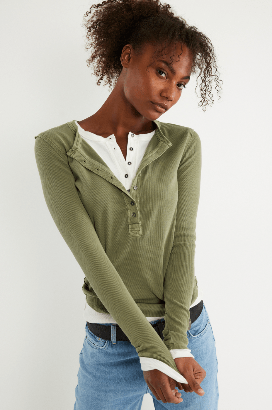 Free People Jamie Henleylong sleeve top