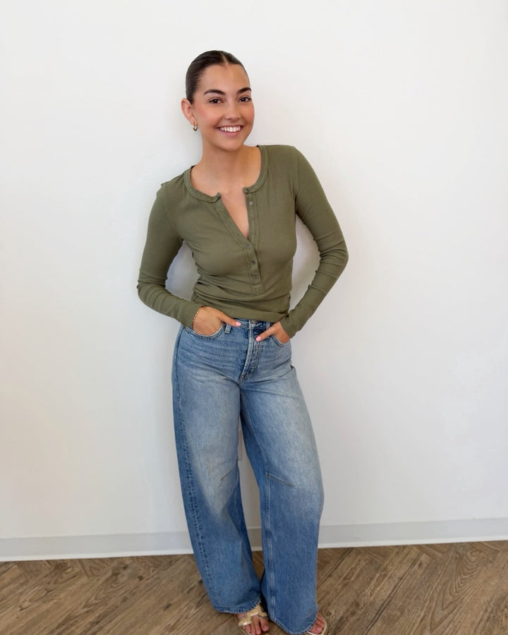 Free People Jamie Henleylong sleeve top
