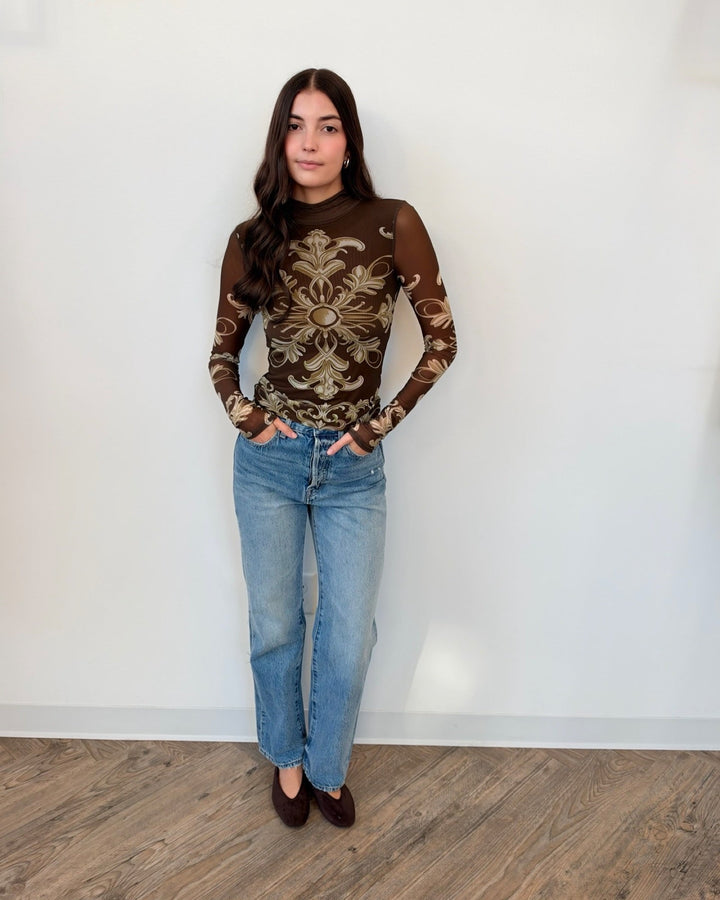 Free People Jessa Long Sleevelong sleeve mesh top