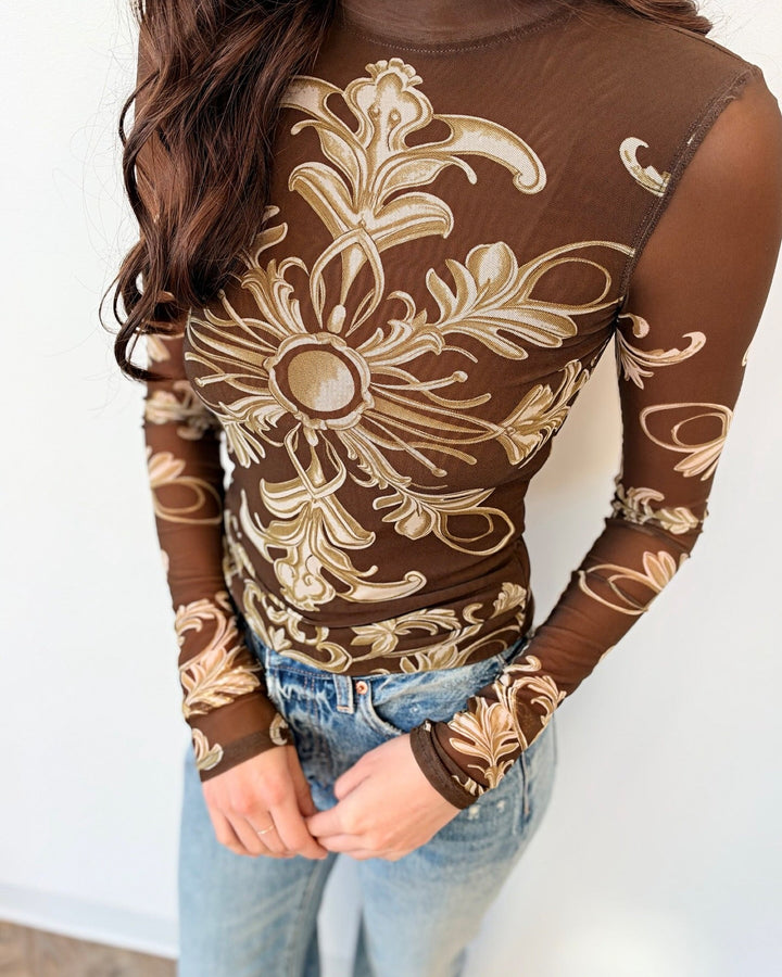 Free People Jessa Long Sleevelong sleeve mesh top