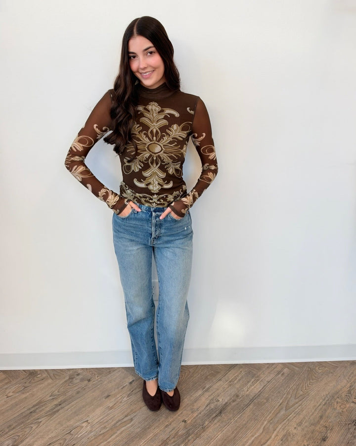 Free People Jessa Long Sleevelong sleeve mesh top