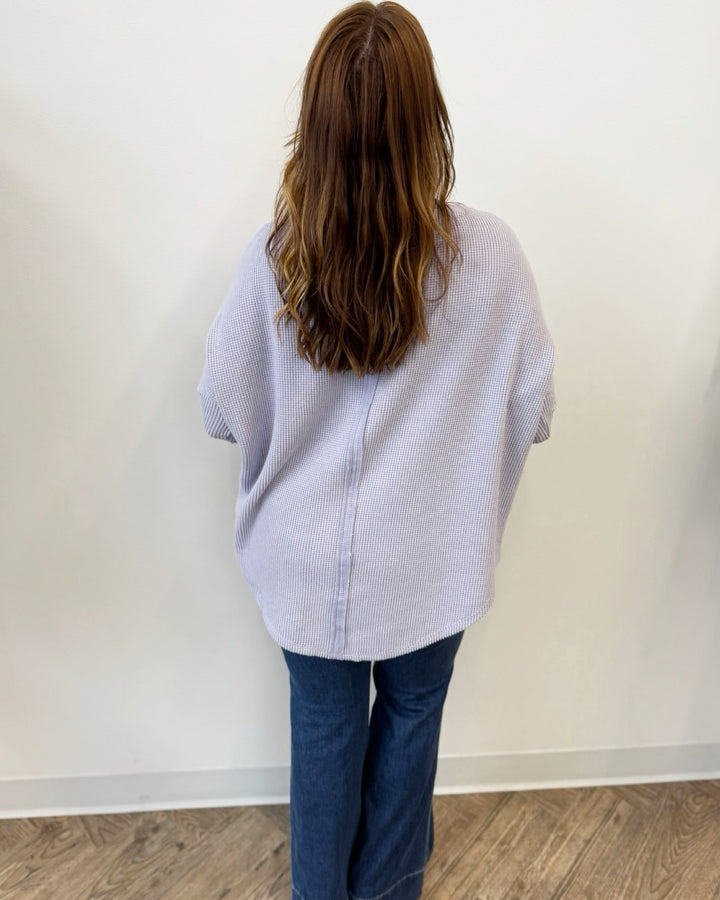 Free People Latte Blues Solid Thermal Toplong sleeve top
