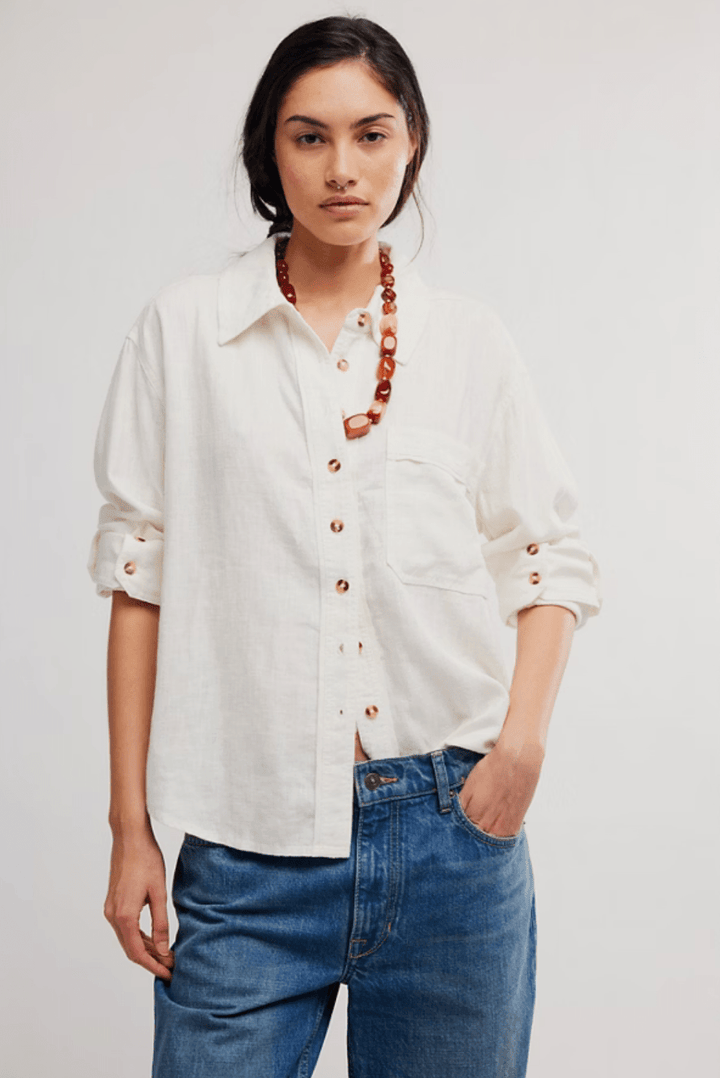Free People Laurel Linen Button Downbutton down shirt