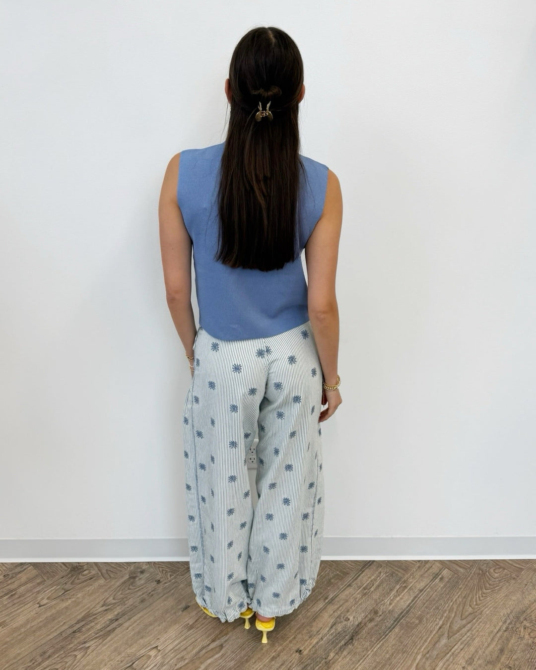 Free People Lotus Embroidered Railroad Balloon Jeansbarrel jeans