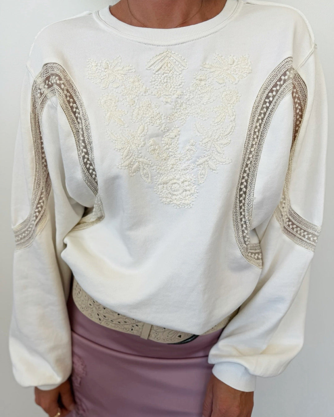 Free People Love Lace Sweatshirtsweatshirt