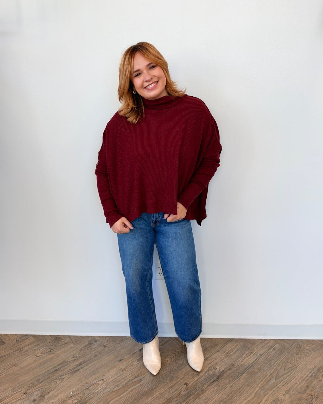 Free People Moon Daisy Thermal Pulloverlong sleeve pullover
