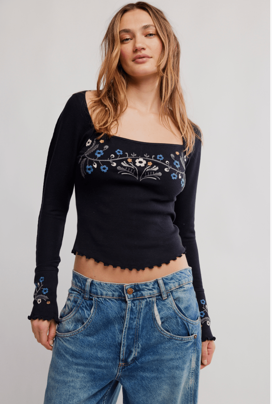 Free People Olivia Long Sleeve Toplong sleeve top