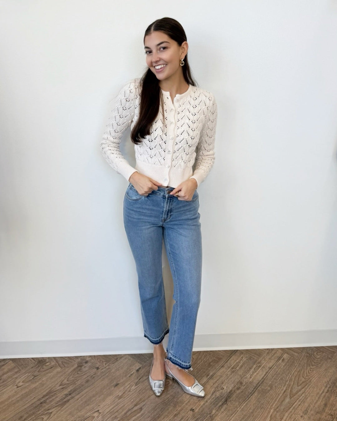 Free People Pretty in Pointelle Cardicardigan