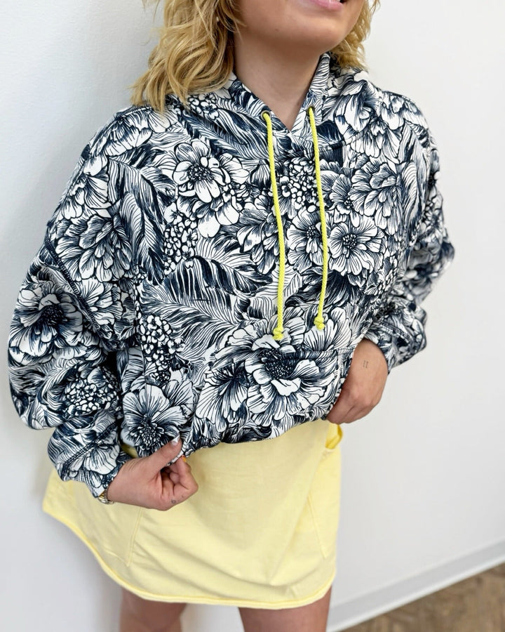 Free People Printed Final Call Hoodielong sleeve pullover