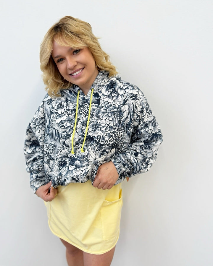 Free People Printed Final Call Hoodielong sleeve pullover