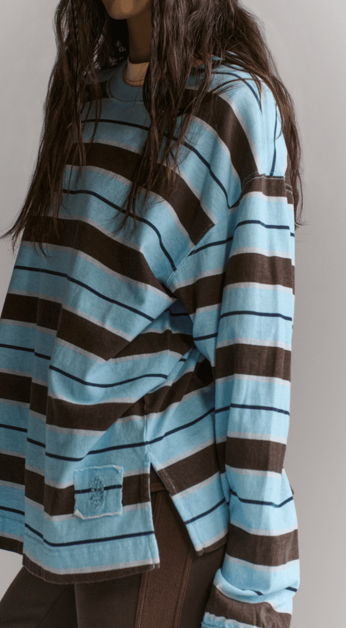 Free People Printed Hustle LayerLong Sleeve Shirt