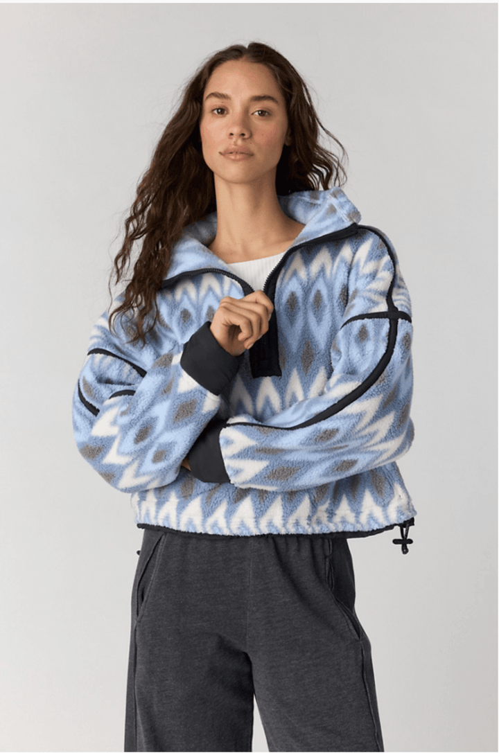 Free People Printed Mountain High 1/2 Zip Fleecepullover