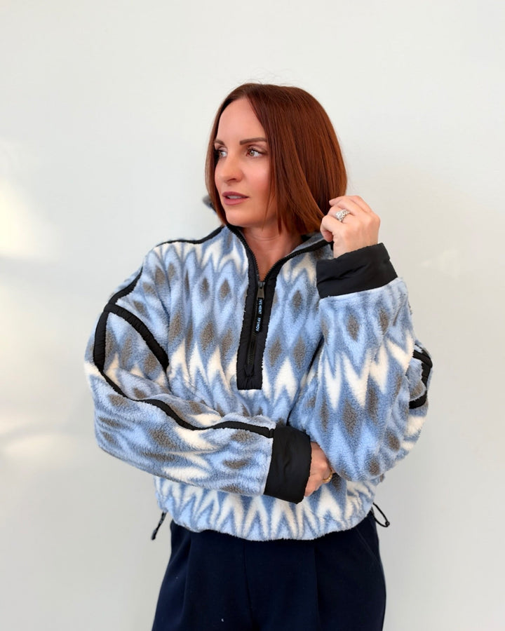 Free People Printed Mountain High 1/2 Zip Fleecepullover