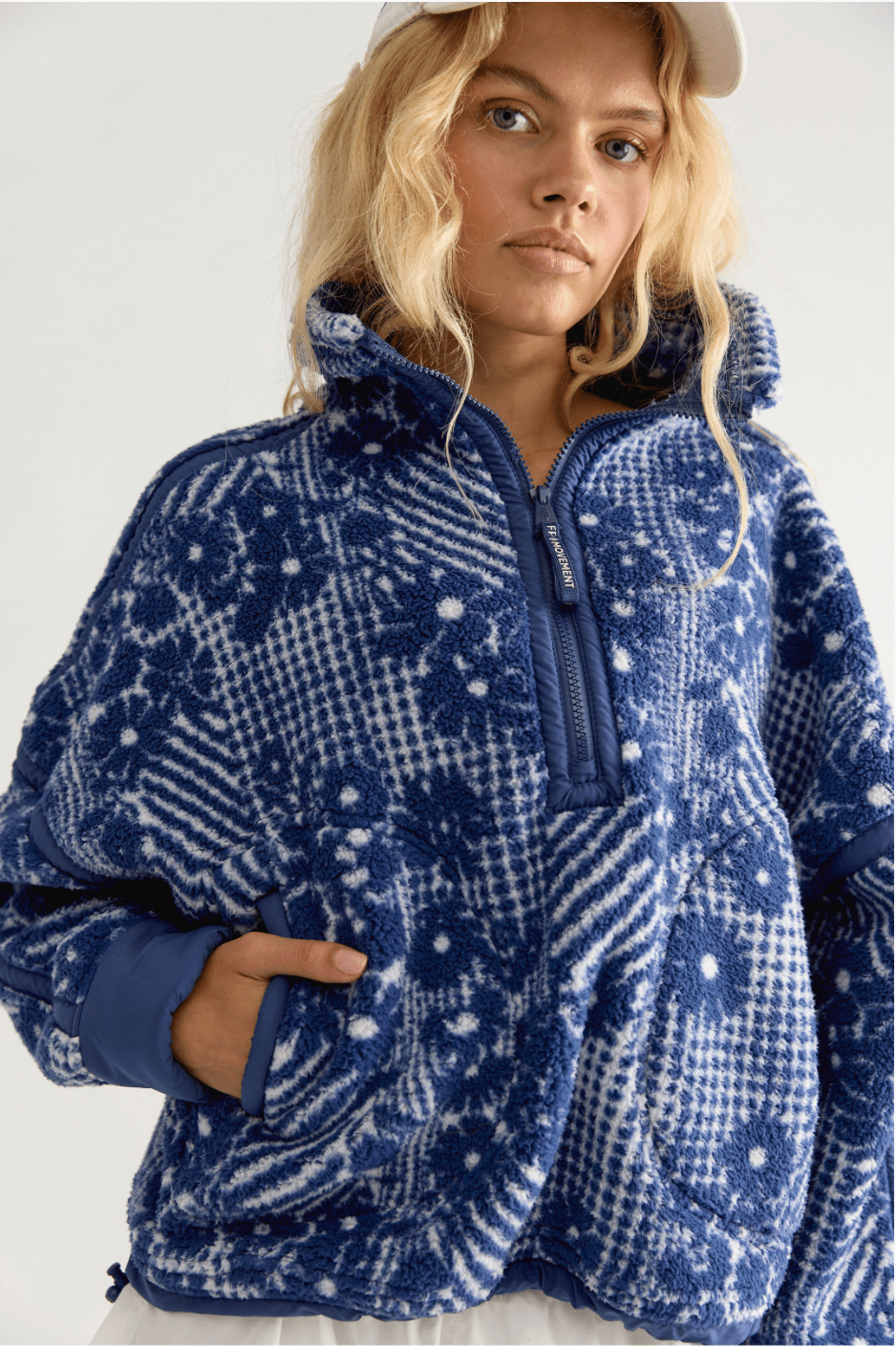 Free People Printed Mountain High 1/2 Zip Fleecepullover