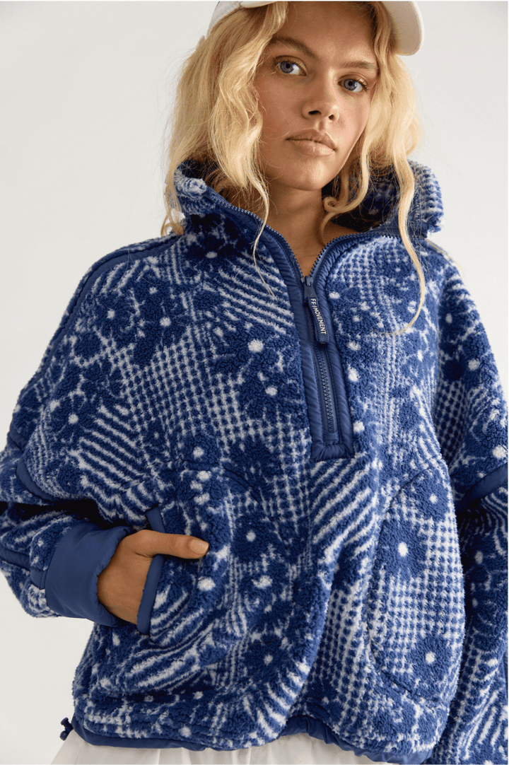 Free People Printed Mountain High 1/2 Zip Fleecepullover