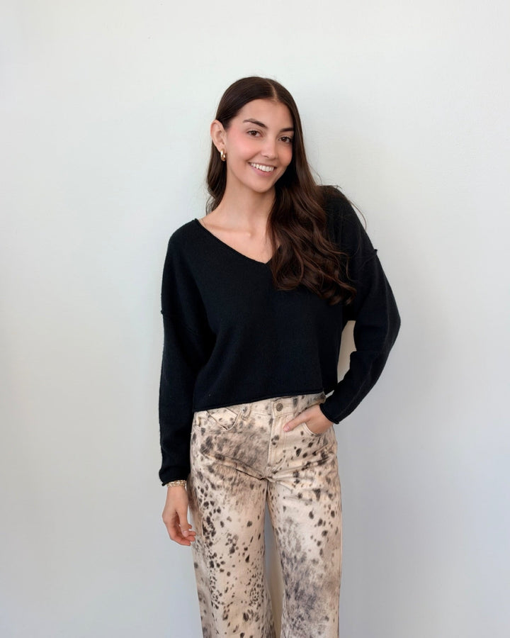 Free People See Me V-Neck Pulloverlong sleeve knit