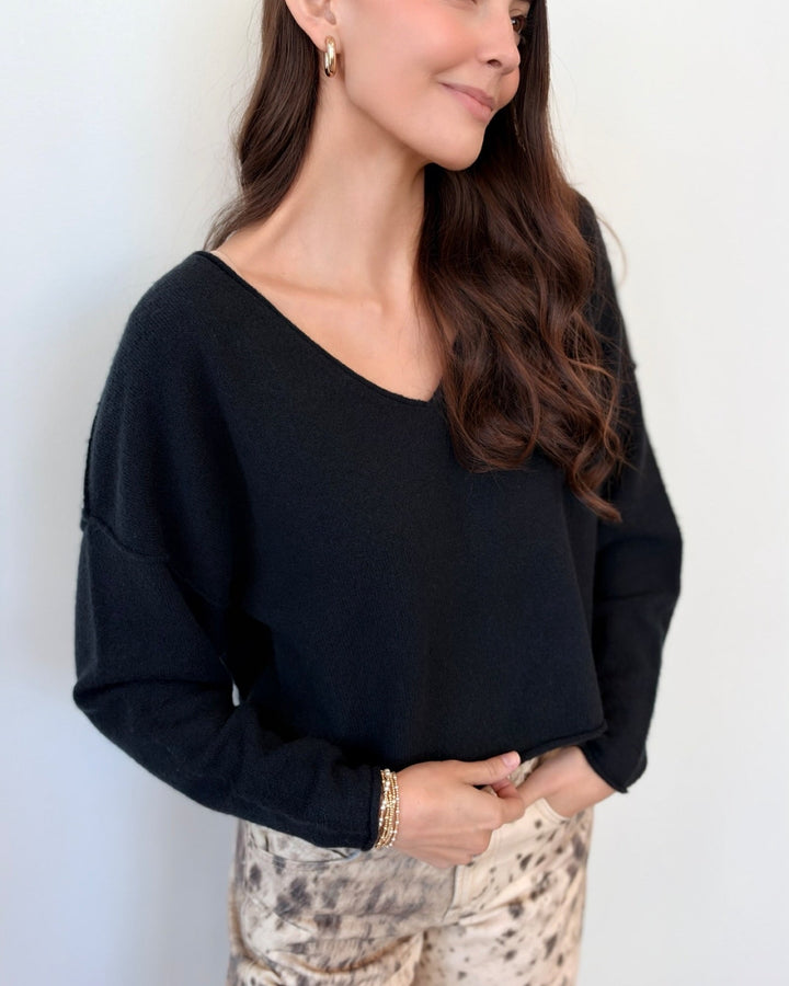 Free People See Me V-Neck Pulloverlong sleeve knit