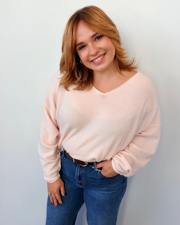 Free People See Me V-Neck Pulloverlong sleeve knit