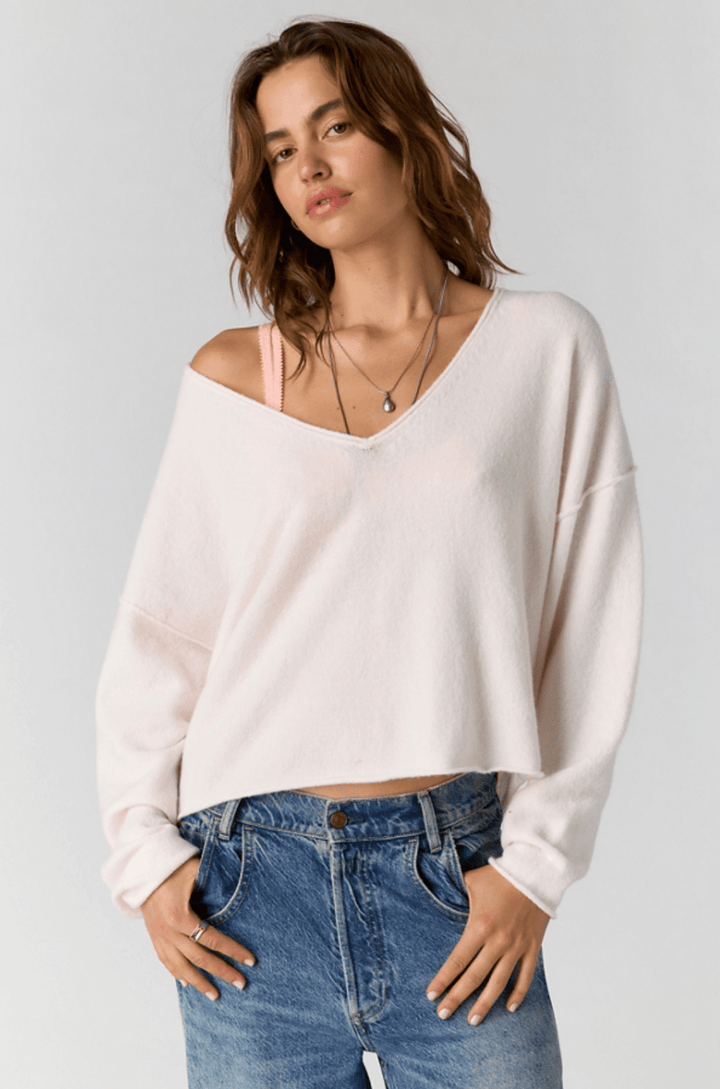 Free People See Me V-Neck Pulloverlong sleeve knit