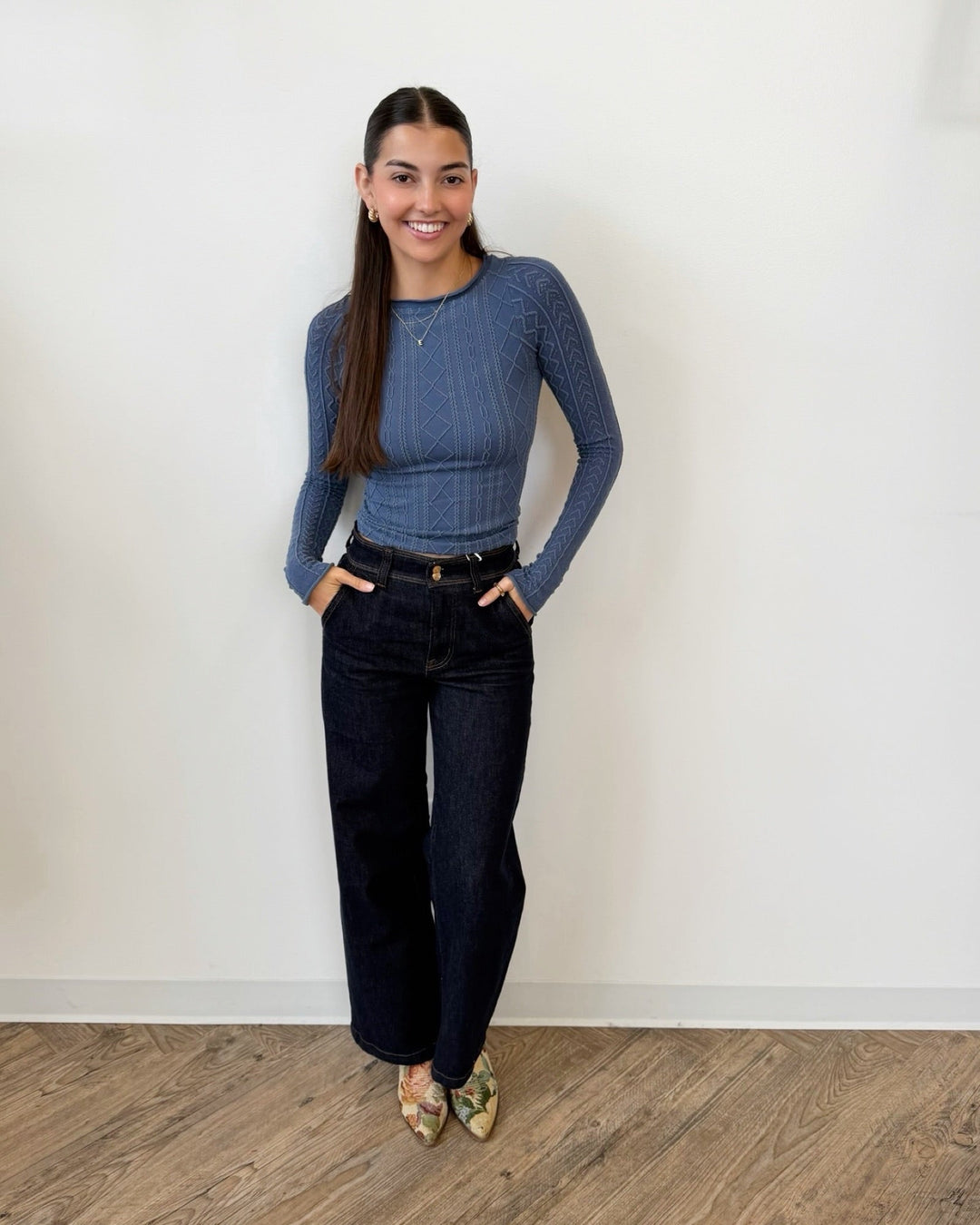 Free People So Soft Seamless Modal Cable Long Sleevelong sleeve top