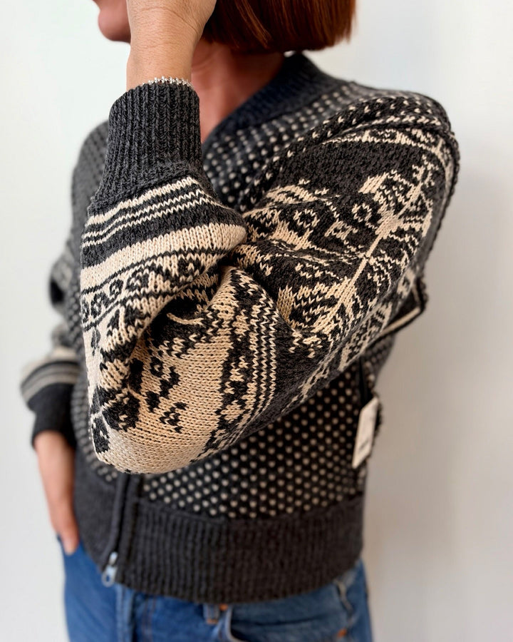 Free People We The Free Isle Tide Knit Zip-Upknit jacket