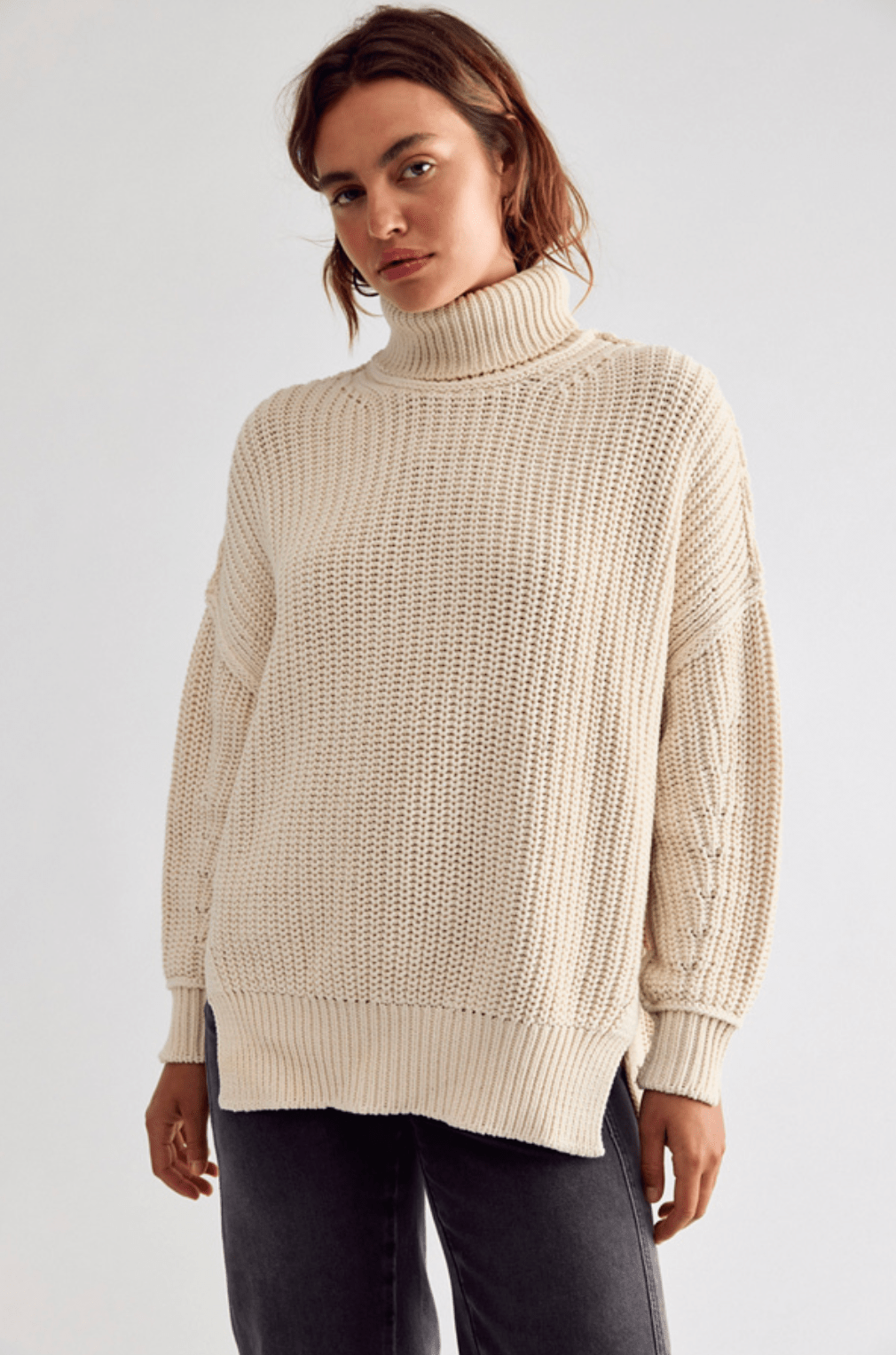 Free People We The Free Worn Thru Turtlelong sleeve knit