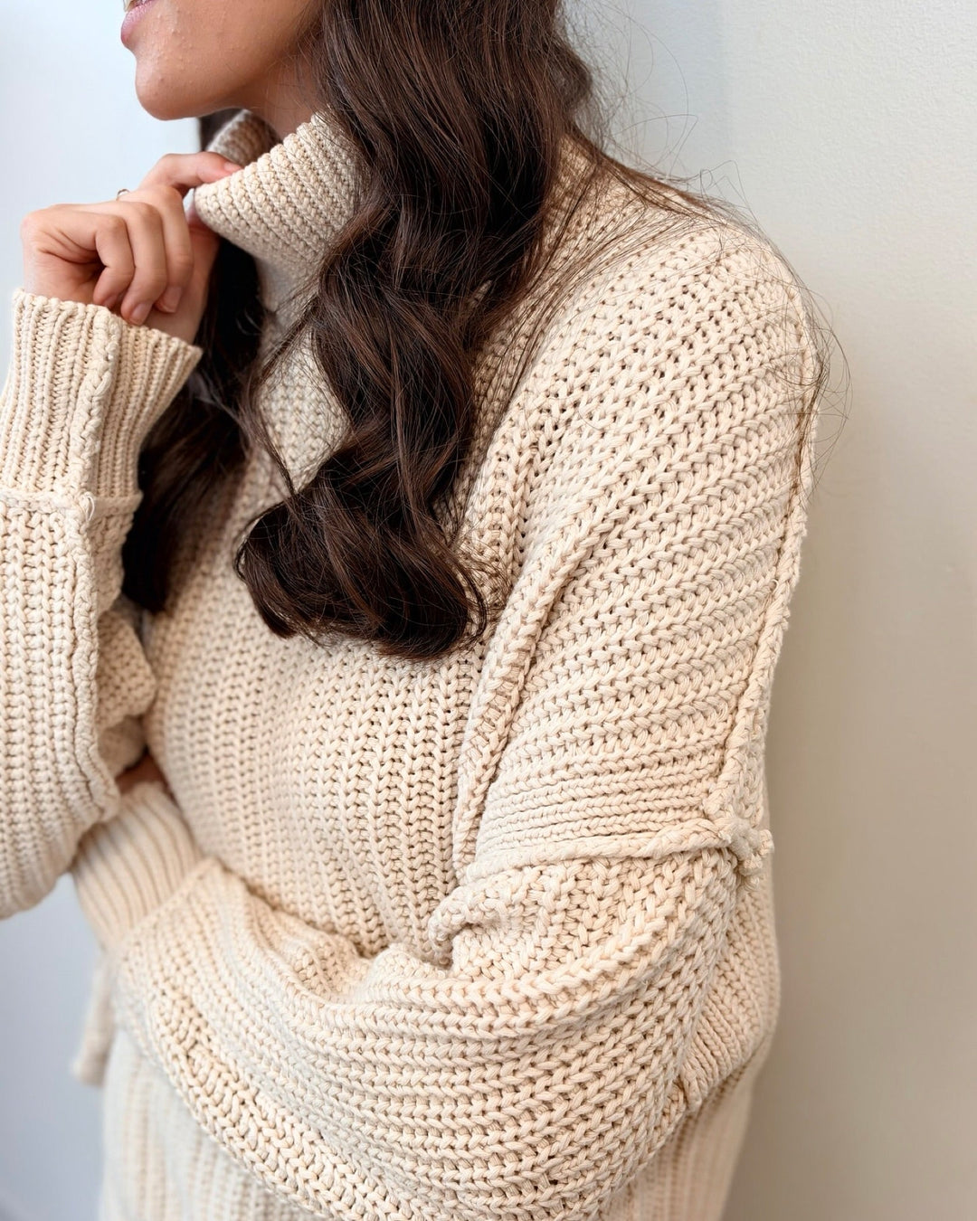 Free People We The Free Worn Thru Turtlelong sleeve knit