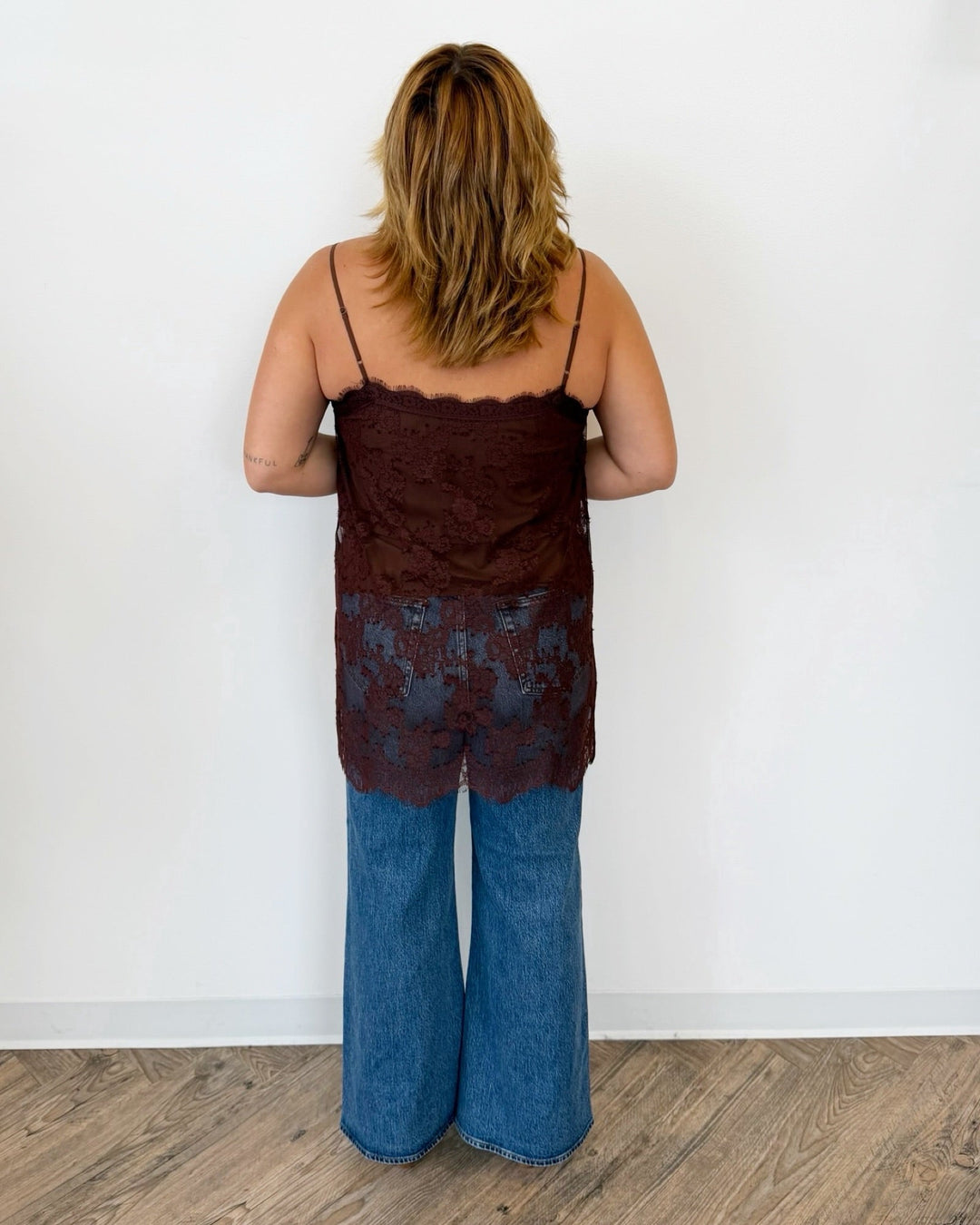 Gabrielle Long Lace Topsleeveless top
