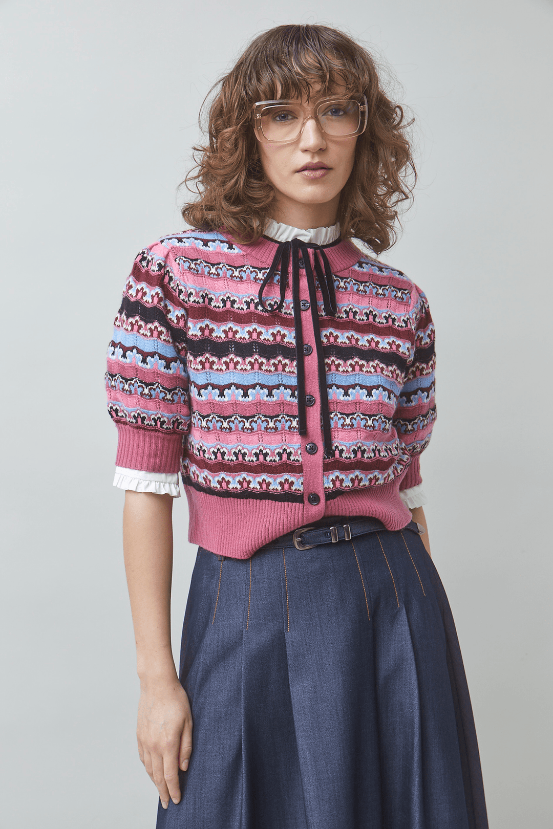 Gemoni Jacquard Knit Cardigancardigan