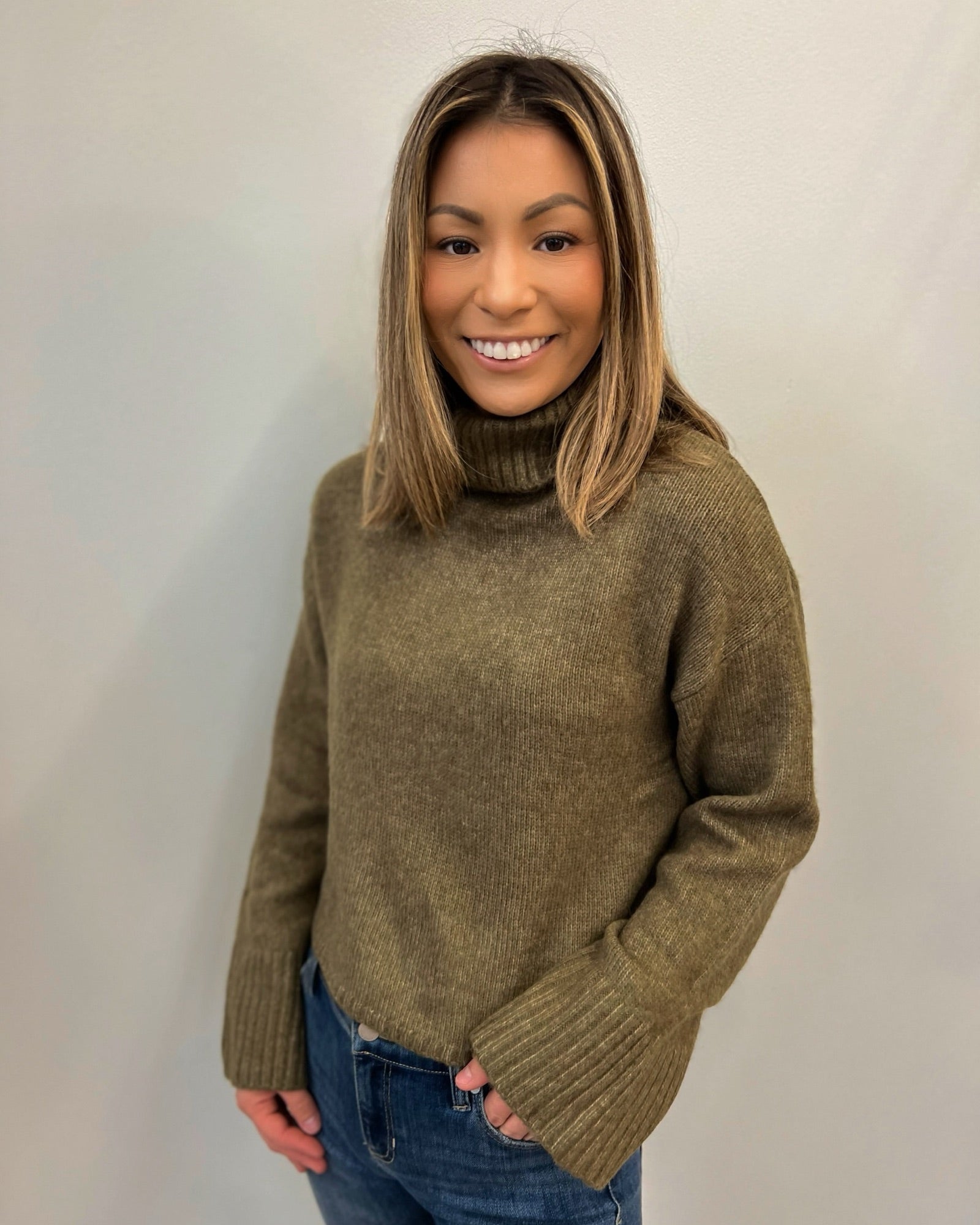 Greta Mock Neck Knit SweaterSweater