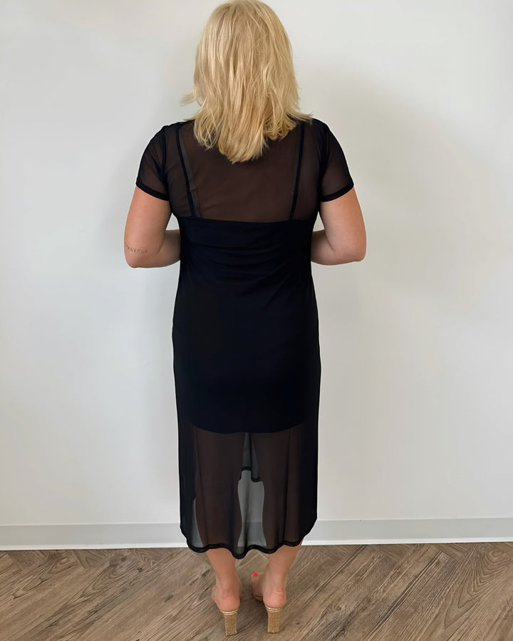 Harlee Short Sleeve Mesh Midi DressDress