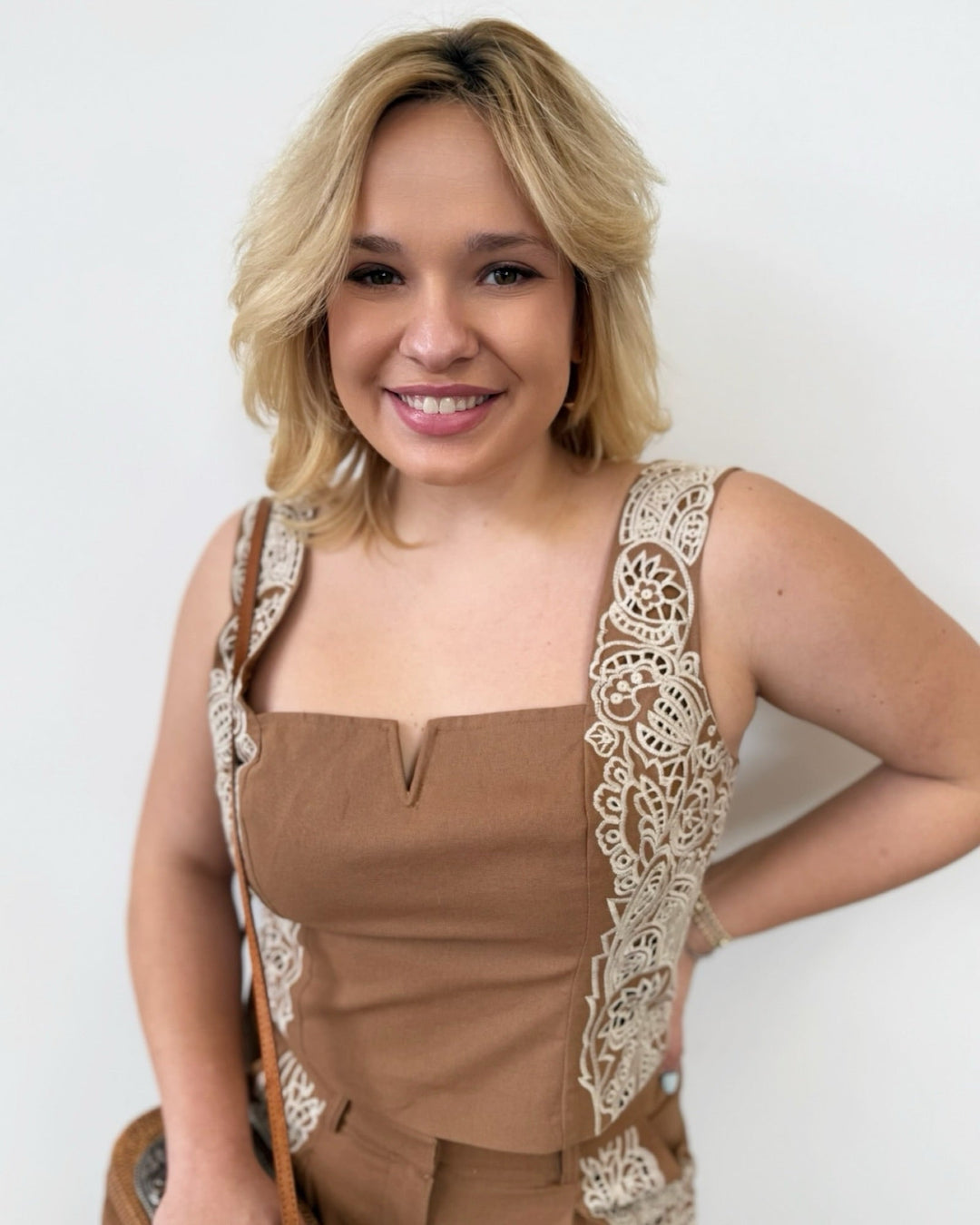 Harper Sleeveless Top with Side Embroiderysleeveless top
