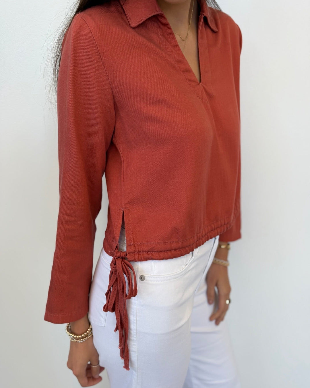 Harvey Long Sleeve V Neck Blouselong sleeve blouse