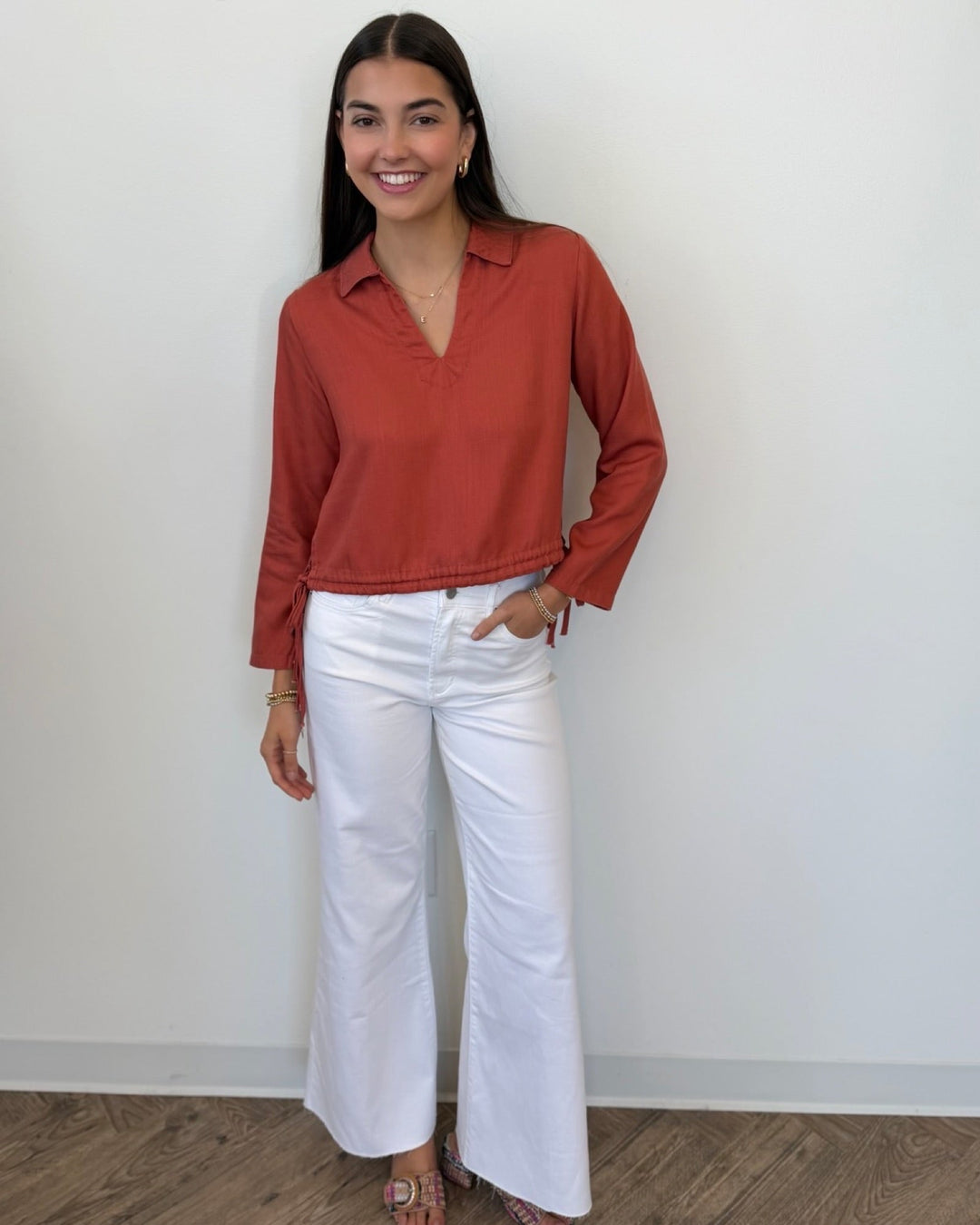 Harvey Long Sleeve V Neck Blouselong sleeve blouse
