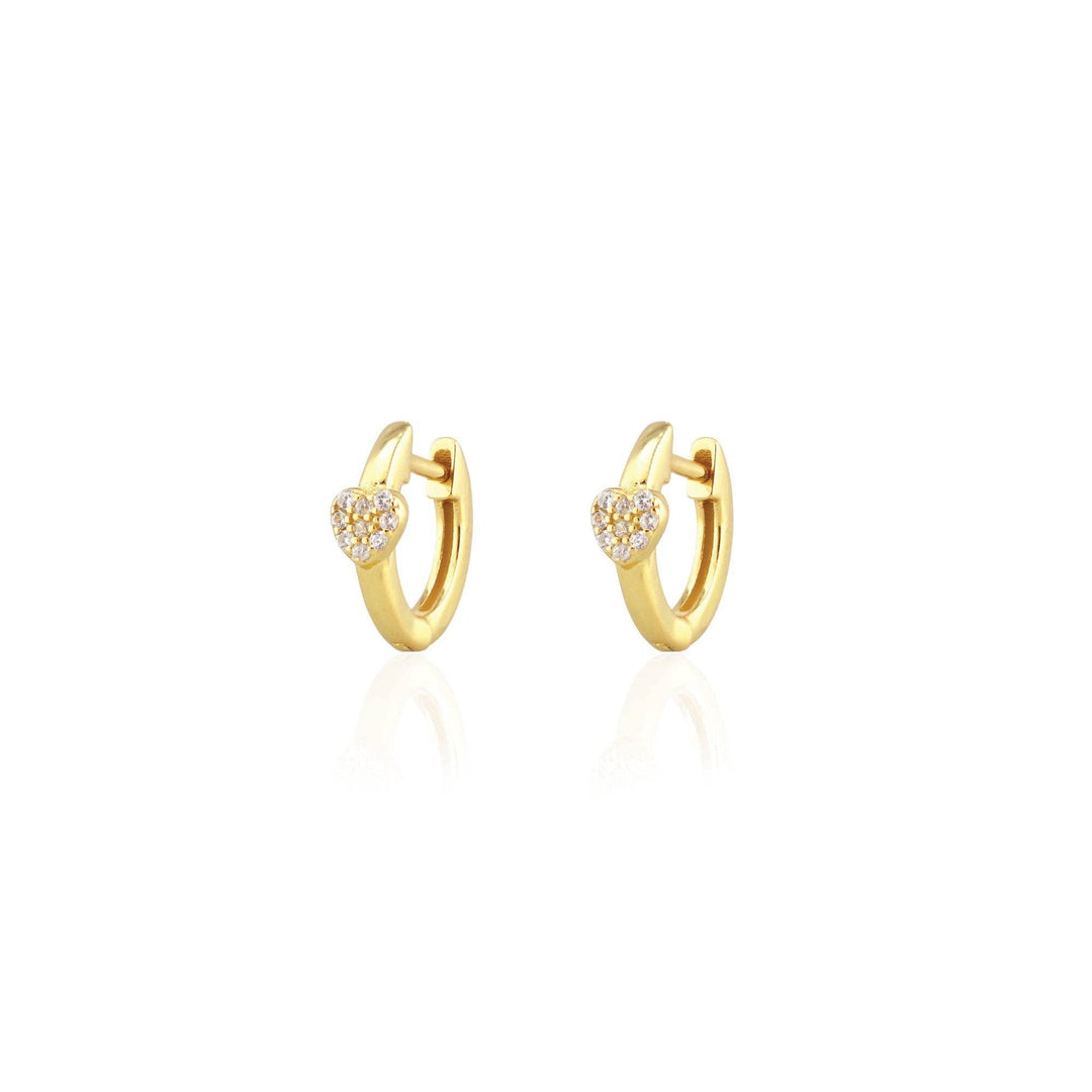 Heart Crystal Huggie Hoop EarringsE845-G