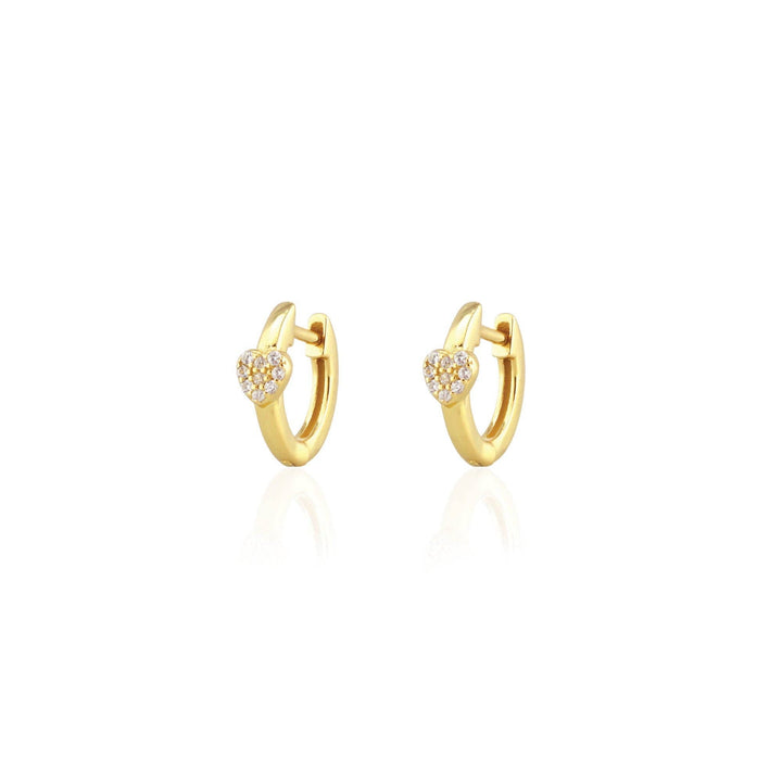 Heart Crystal Huggie Hoop EarringsE845-G