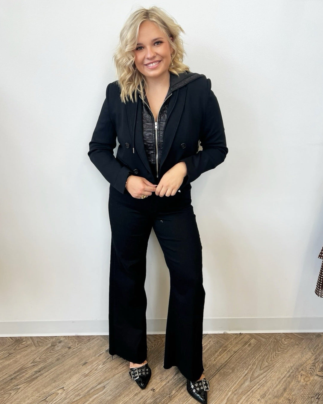 Henlie Cropped Blazer with Zip Up HoodieBlazer