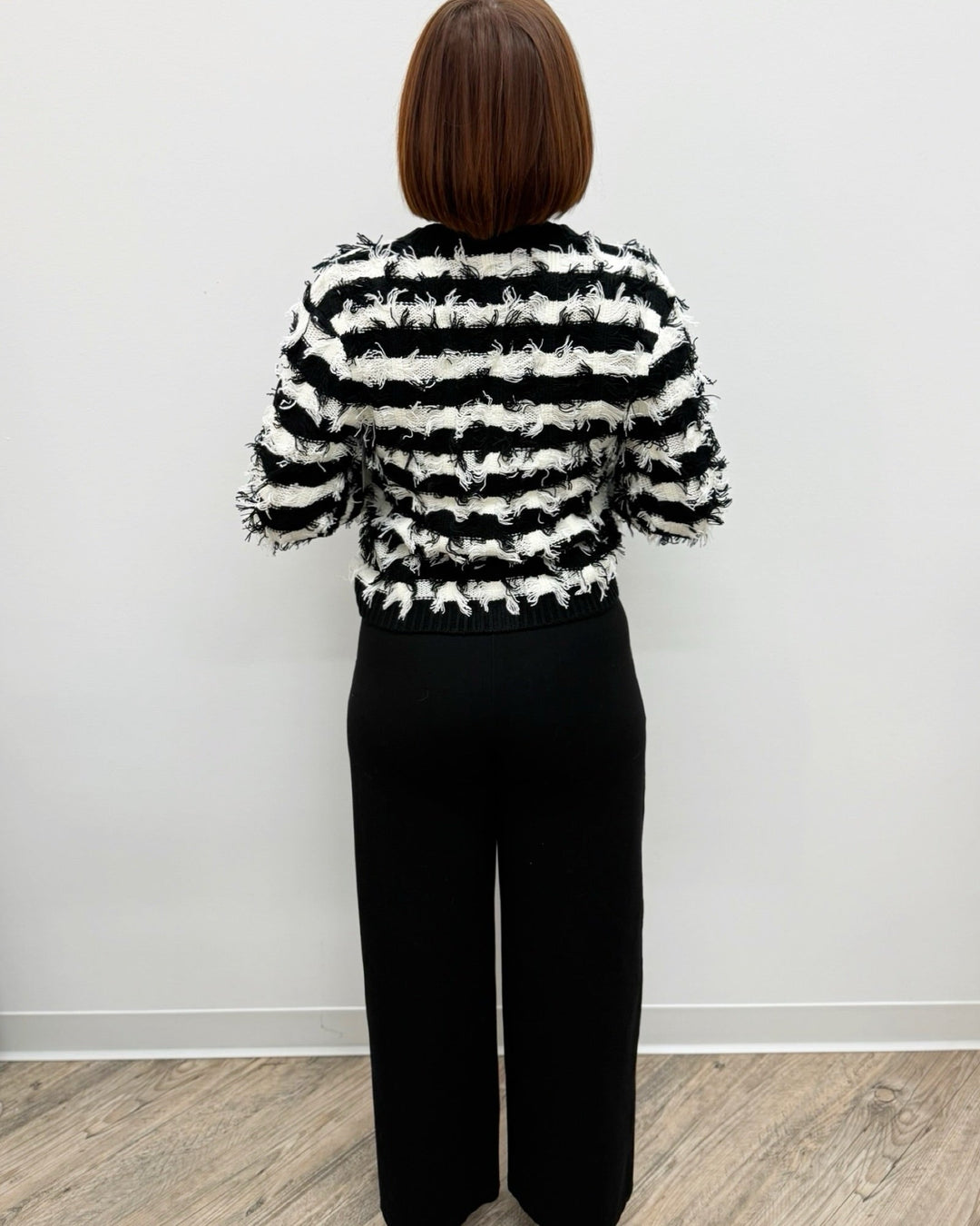 Holly Textured Knit Fringe CardiganLM8H63SR19