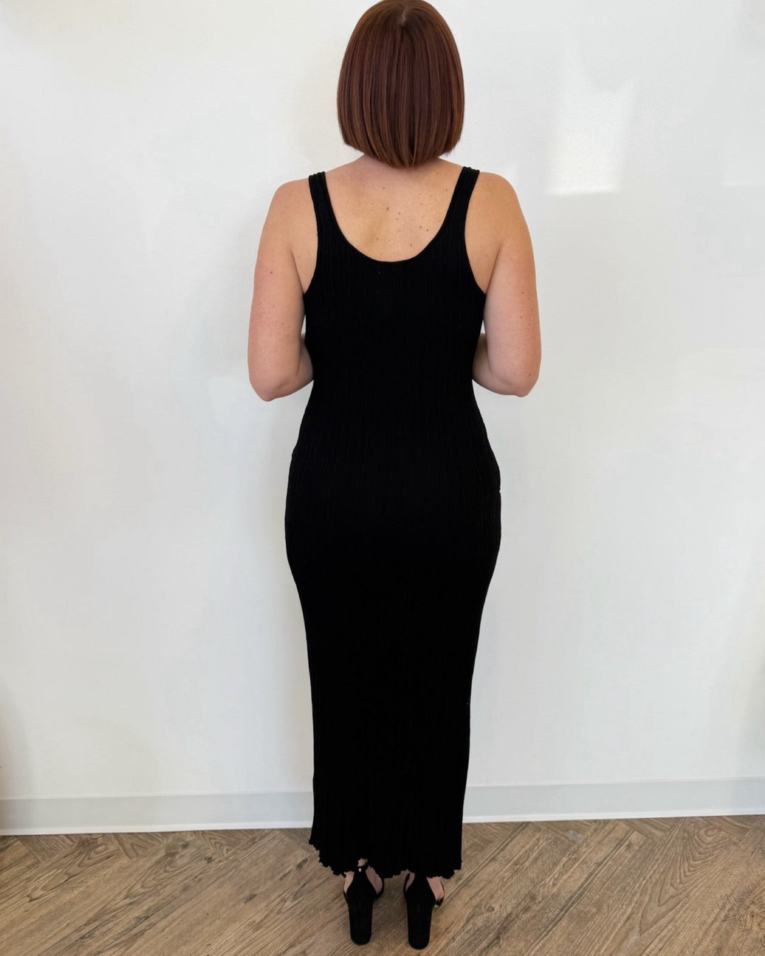 ingrid midi dress Sleeveless Shirred Midi Ingrid Dress