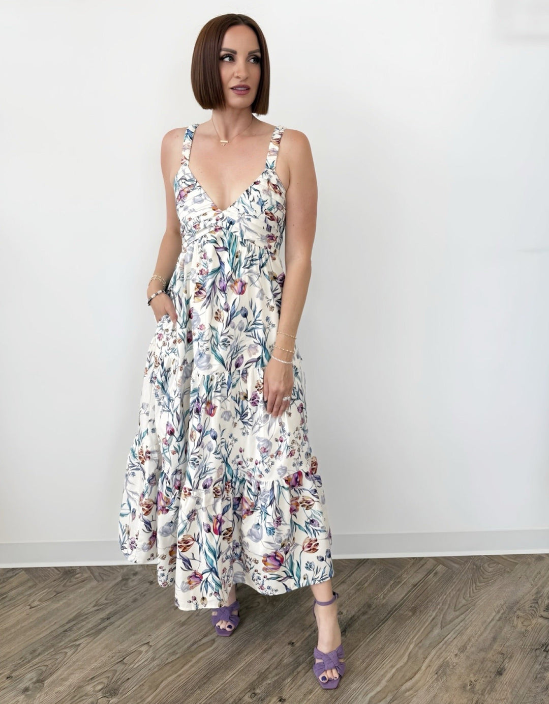 Iris V Neck Maxi DressDress
