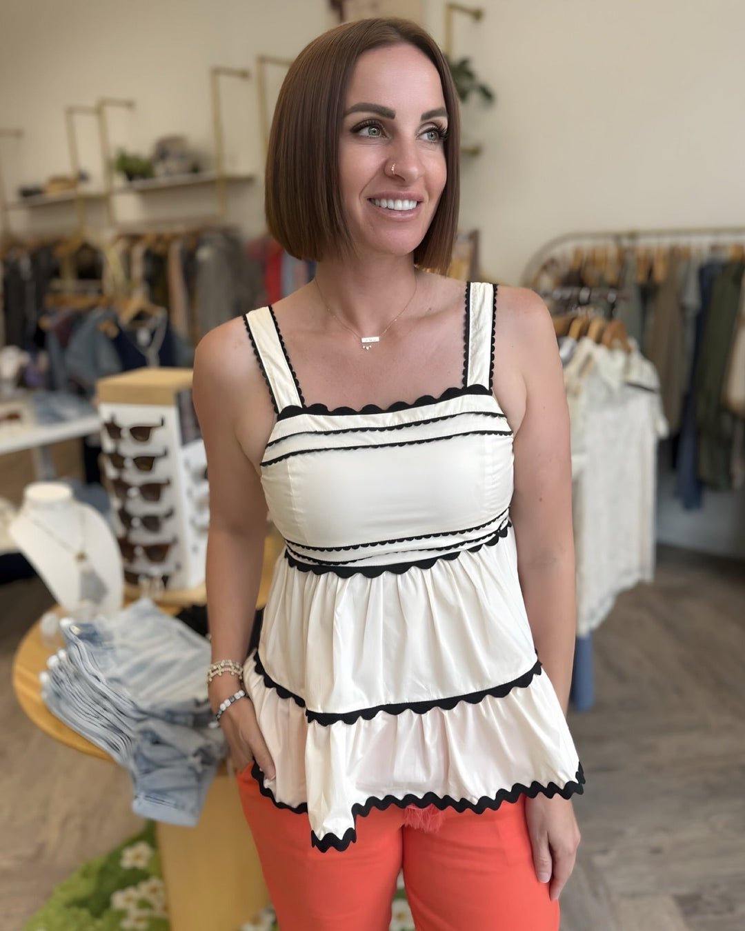 Jacinda Flutter TankTank Top