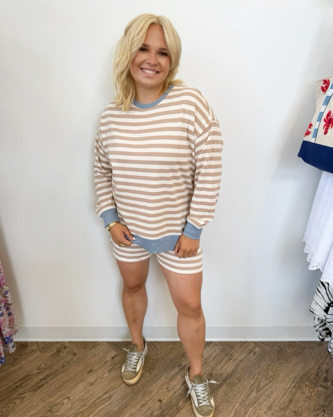 Jones Stripe Pull OverSweatshirt