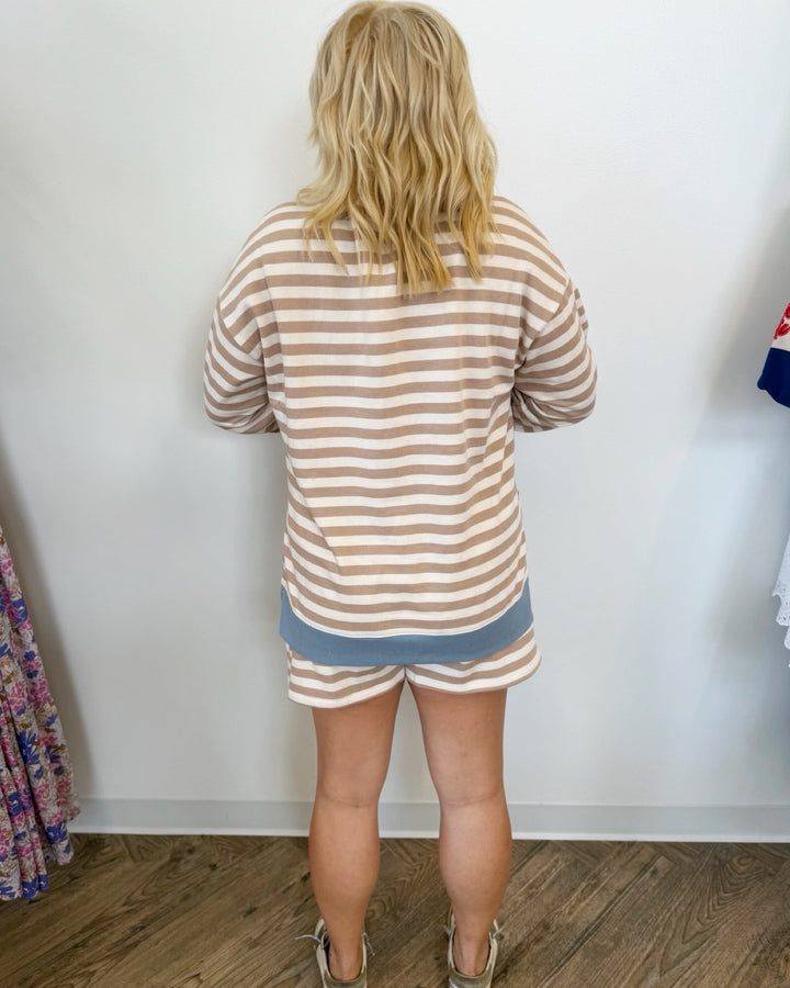 Jones Stripe Pull OverSweatshirt