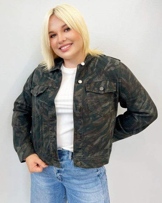 Jordana Military Crop Trucker Jacketjacket