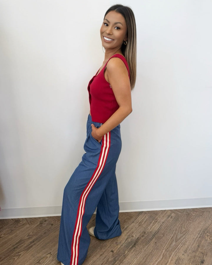 Jules Pull on Striped PantPant