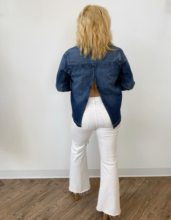 Karson Denim Jacket with a Split Open BackDenim Jacket