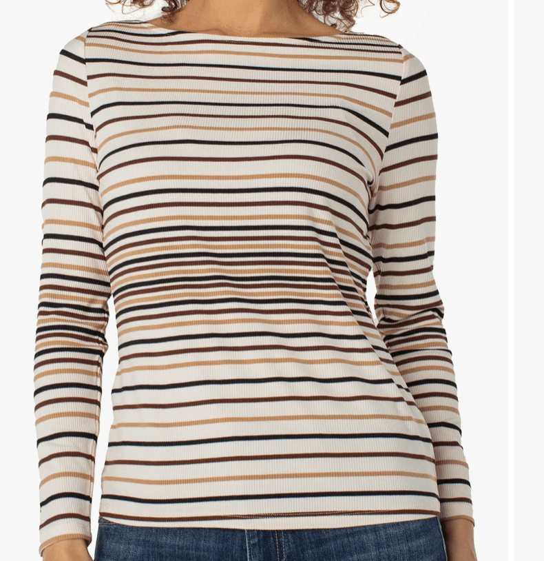 Kash Striped Boat NeckLM8E22KB12