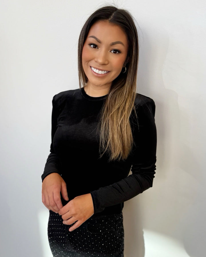 Keely Velvet Long Sleeve Toptop